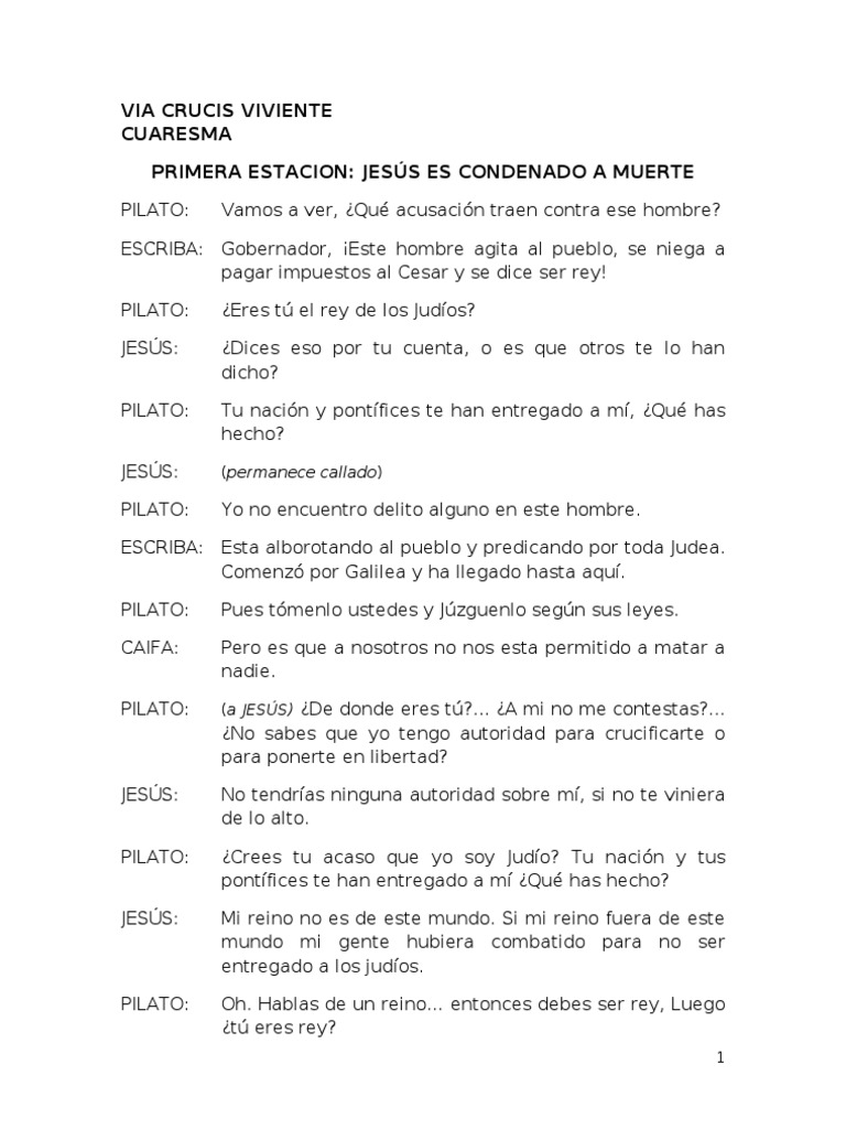 guion para viacrucis viviente